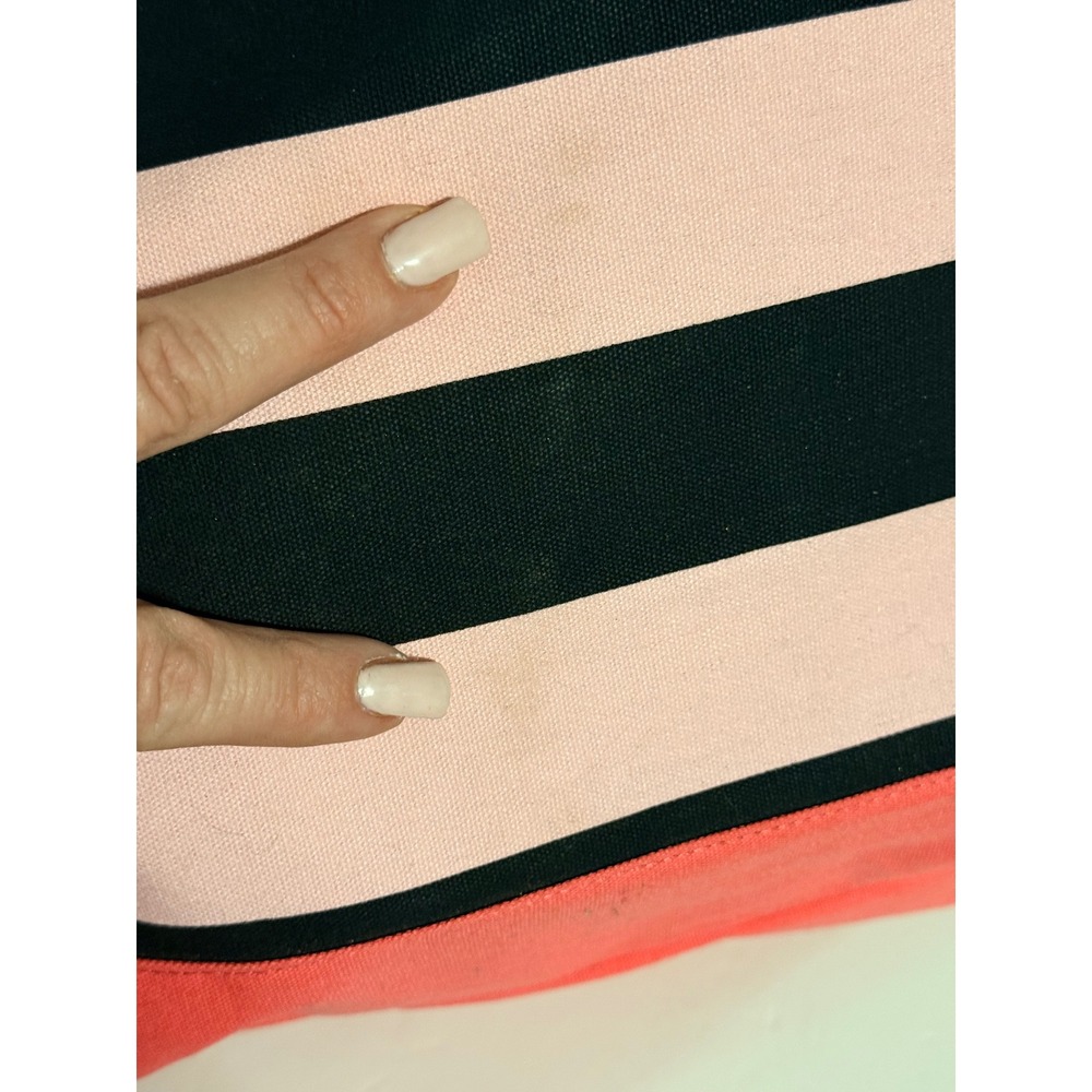 Victoria's Secret Pink Black Striped Canvas Tote Bag Y2K Collectible - Picture 4 of 6